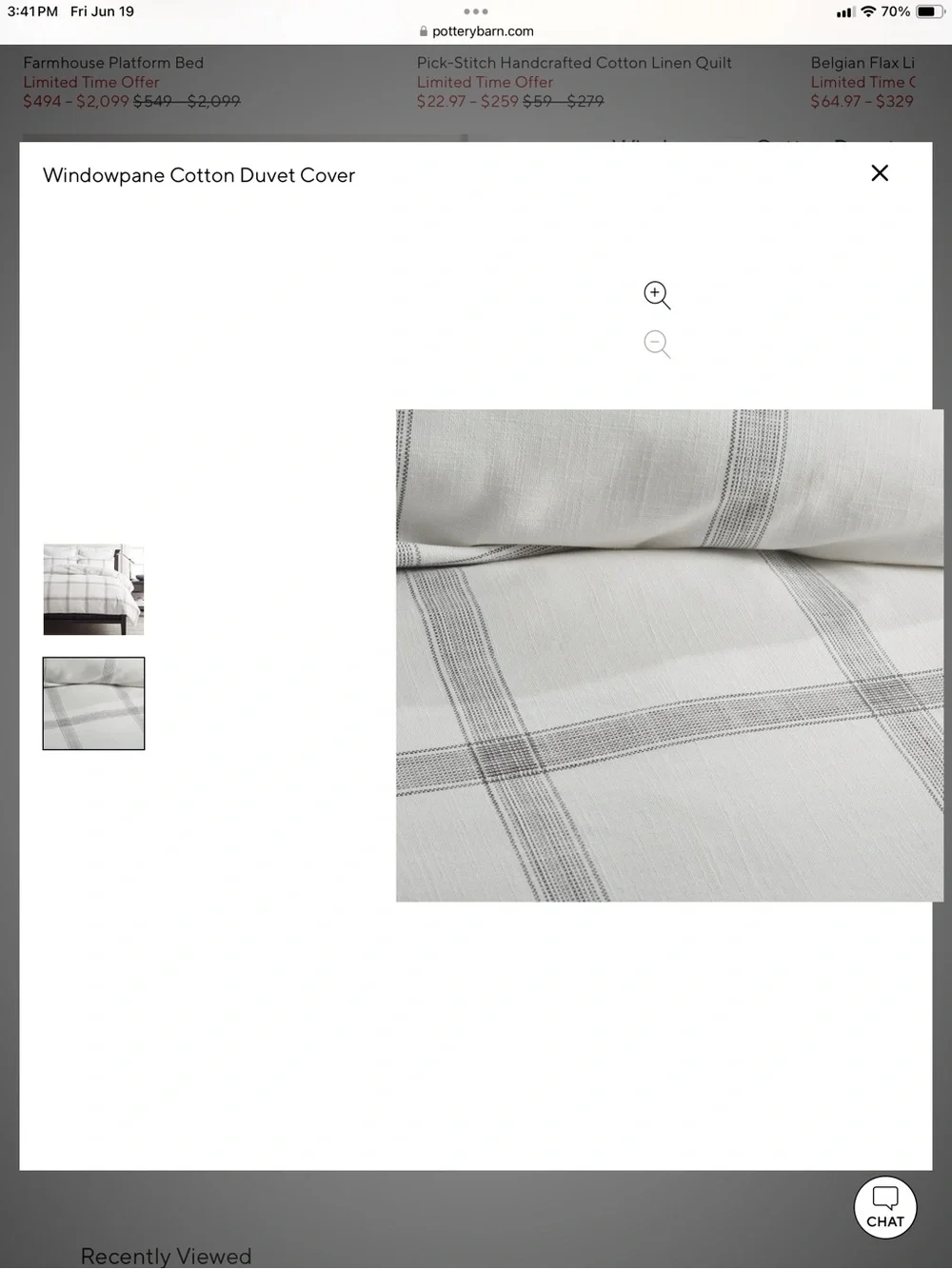 NWT Pottery Barn Windowpane king duvet cover❤️❤️❤️❤️